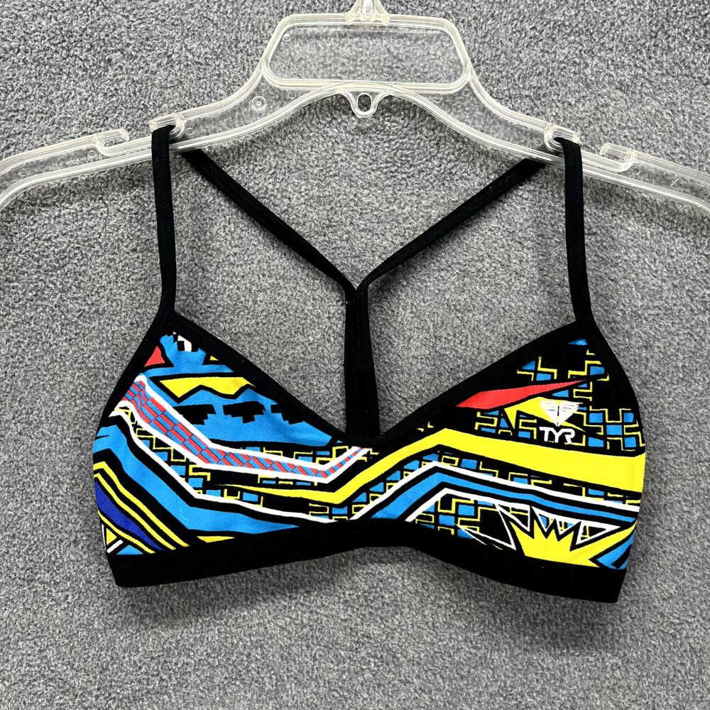 TYR Bikini Top Womens XS Black Whaam Valleyfit‎ Swimwear Workout SAMPLE